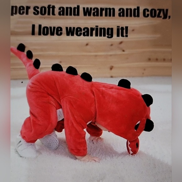 NWT Baby Dinasaur Animal Toddler Dress Up Onsie Costume Bunting 2 way zip - Picture 3 of 10